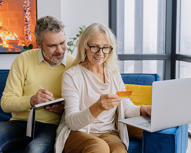 Happy family with financial security